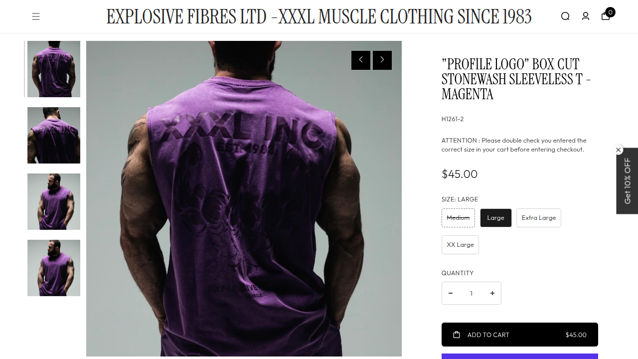 Product page with image gallery and add to cart