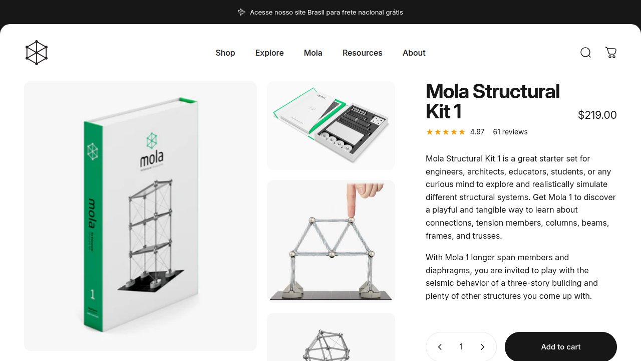 Mola Structural Kit 1 Product Page Screenshot